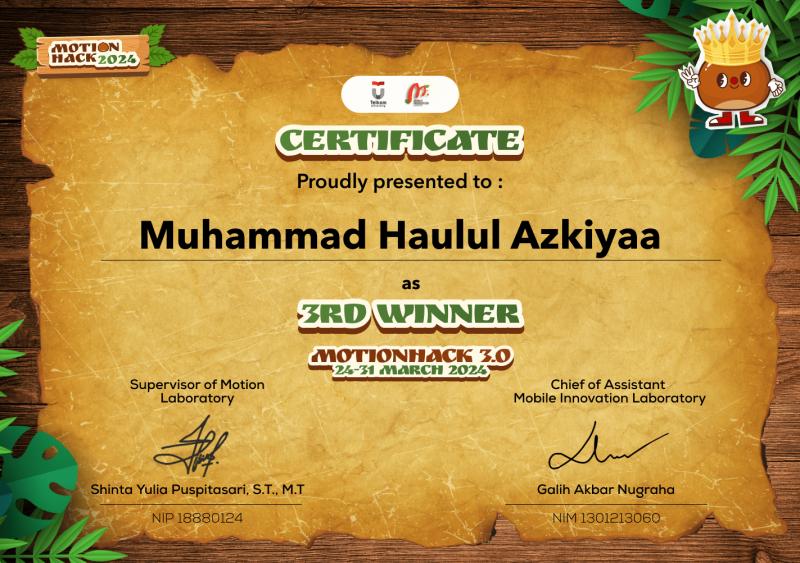 3rd Winner of MotionHack 3.0 - Media 1