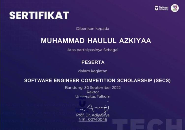 2nd Winner of Software Engineer Competition Scholarship (SECS) 2022 - Media 2